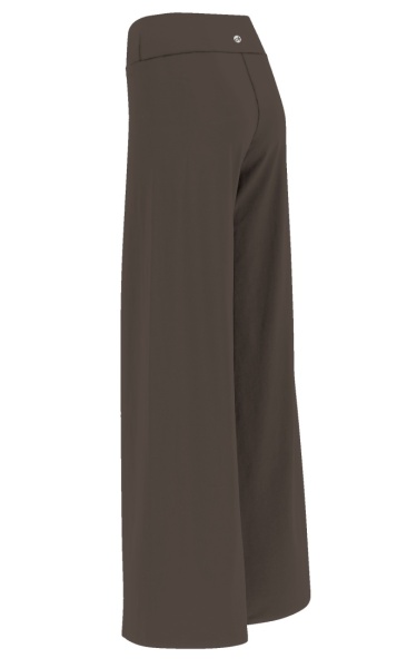 Long Jersey Wide Leg Pants - Coffee - 4