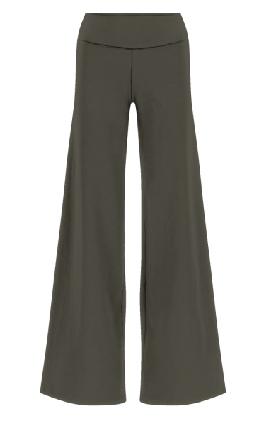 Long Jersey Wide Leg Pants - Coffee - 5
