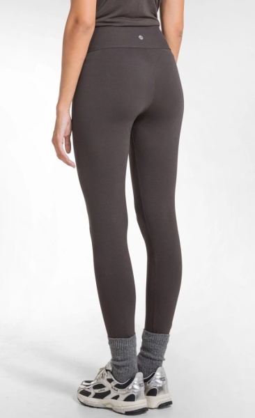 Natural High Waist Leggings - Cocoa Brown - 3