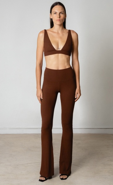 StudioK V-neck Bra Rib - Chocolate