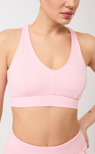 Mandala Rib Bra - Soft Pink