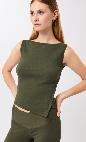 Mandala Side Button Top - Leaf - 3