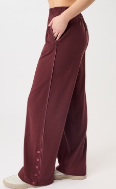 Mandala Wide Leg Track Pants - Ruby