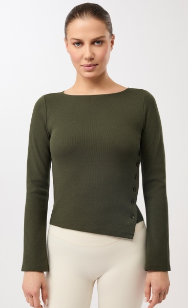 Mandala Side Button Longsleeve - Leaf