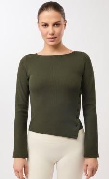 Mandala Side Button Longsleeve - Leaf