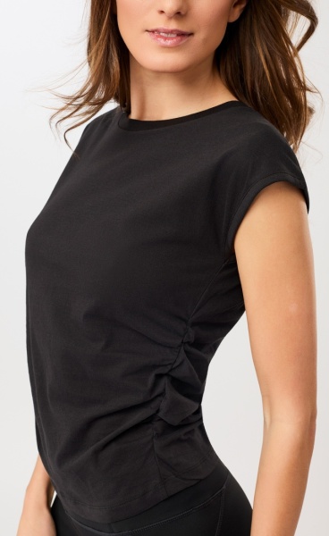 Mandala Side Ruffled Top Renew - Black