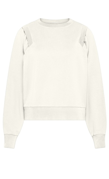 Gathered Shoulder Sweatshirt - Soft Ivory