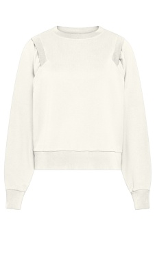 Gathered Shoulder Sweatshirt - Soft Ivory
