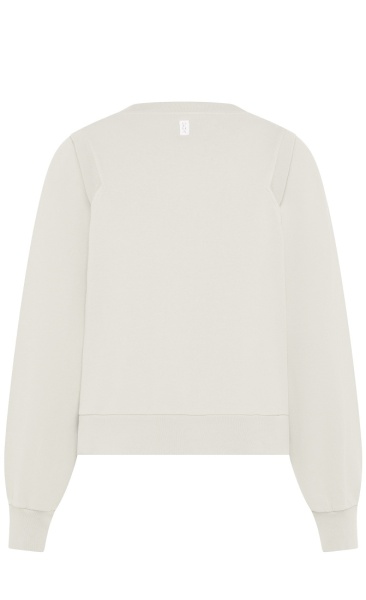Gathered Shoulder Sweatshirt - Soft Ivory - 1
