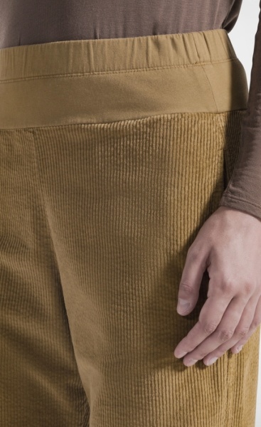 Straight Leg Corduroy Pants - Deep  Brown - 1