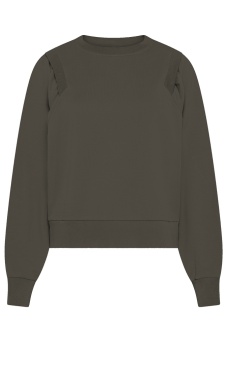 Gathered Shoulder Sweatshirt - Cocoa Brown