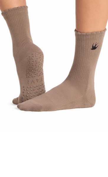Tavi Noir Grip Socks Kalea Scallop - Pebble