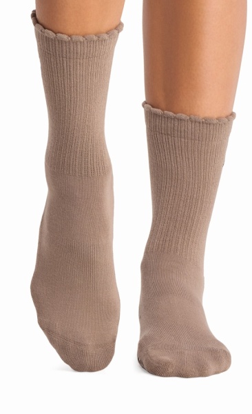 Tavi Noir Grip Socks Kalea Scallop - Pebble - 1