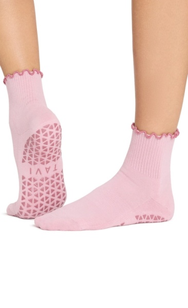 Tavi Noir Grip Socks Aria Ruffle -  Chantilly Rose