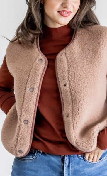 Alwero Tyb Schapenwol Vest - Rugby Tan - 5